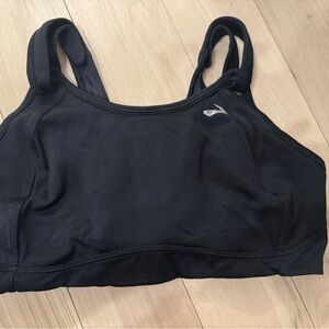 Black Sports Bra with Small Silver Logo